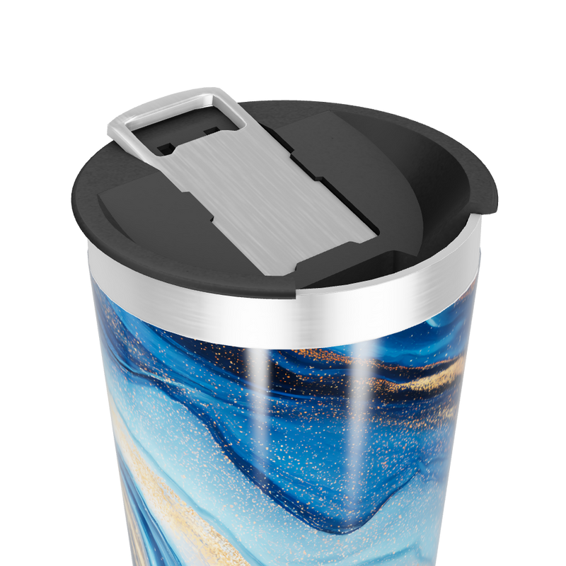 Copo Térmico - Estampa Azul e Dourada