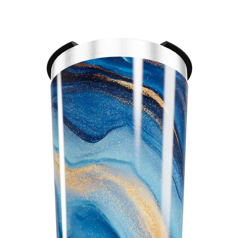 Copo Térmico - Estampa Azul e Dourada