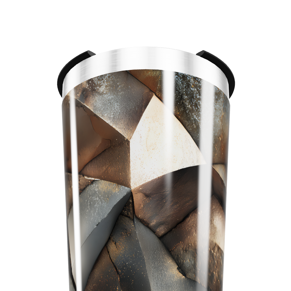 Copo Térmico - Design Geométrico Metalizado