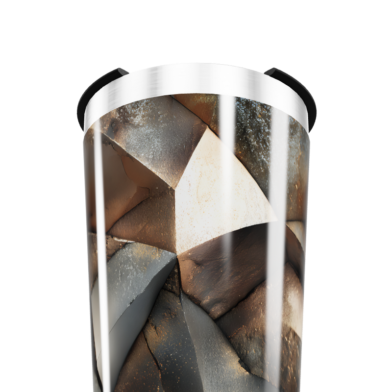 Copo Térmico - Design Geométrico Metalizado