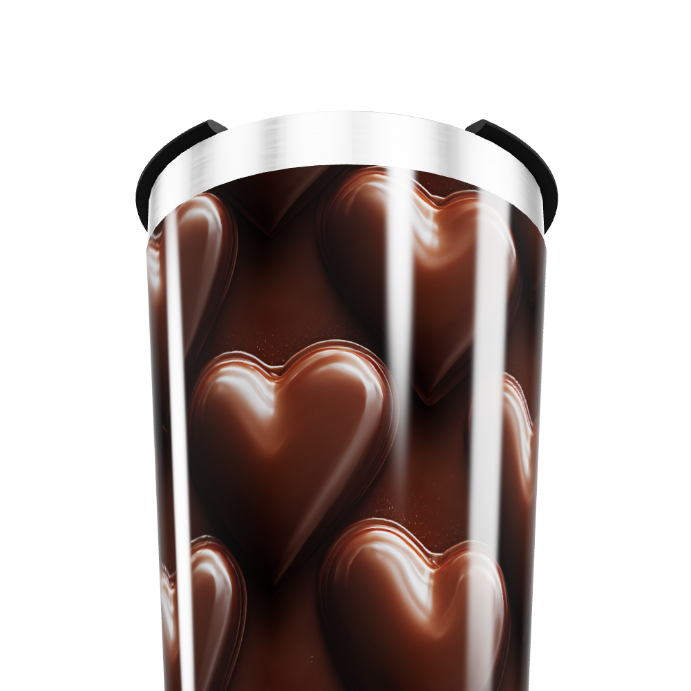 Copo Térmico - Estampa Corações Chocolate