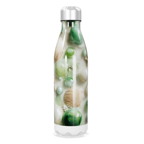 Garrafa Inox - Estampa Conchas e Verde