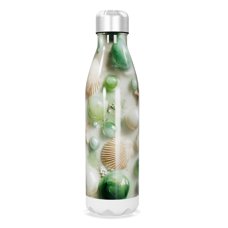 Garrafa Inox - Estampa Conchas e Verde