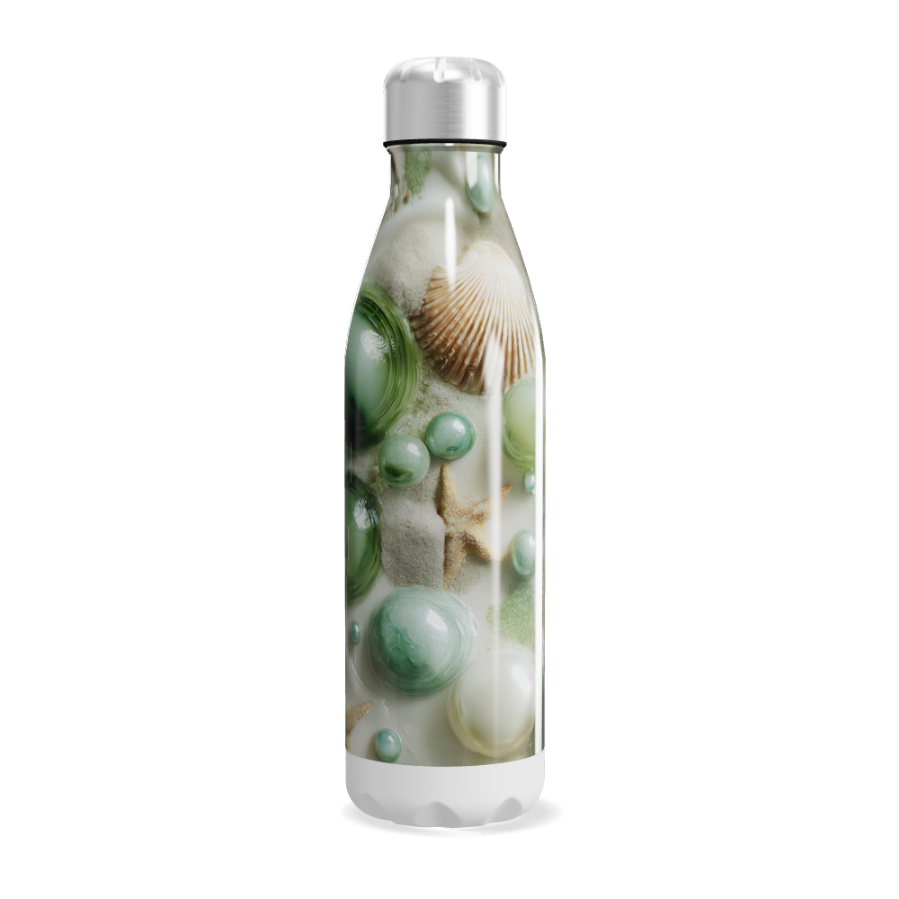 Garrafa Inox - Estampa Conchas e Verde