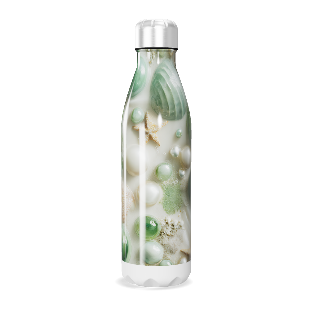 Garrafa Inox - Estampa Conchas e Verde