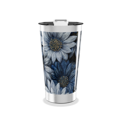 Copo Térmico - Floral Azul Inox