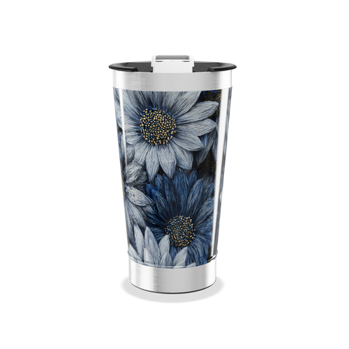 Copo Térmico - Floral Azul Inox