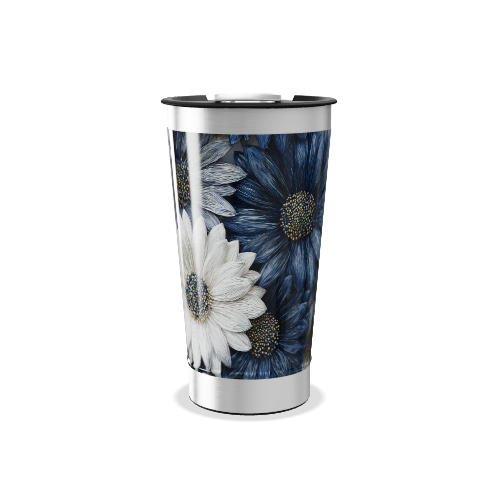 Copo Térmico - Floral Azul Inox