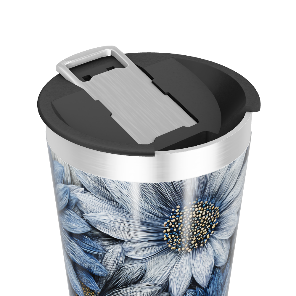 Copo Térmico - Floral Azul Inox