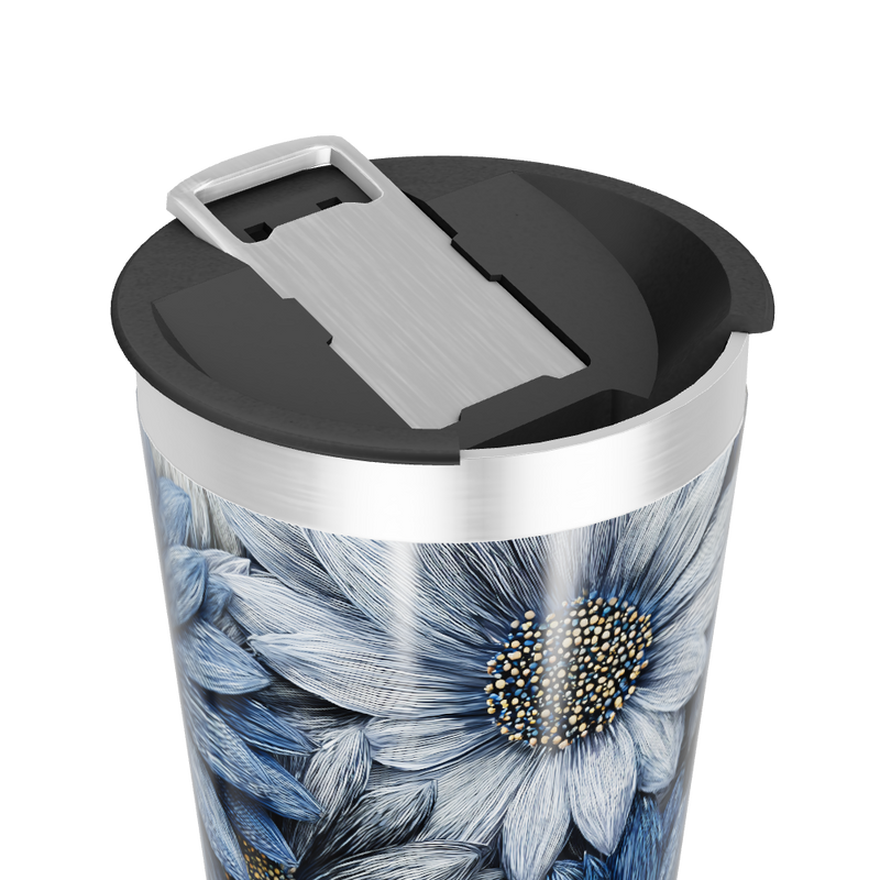 Copo Térmico - Floral Azul Inox