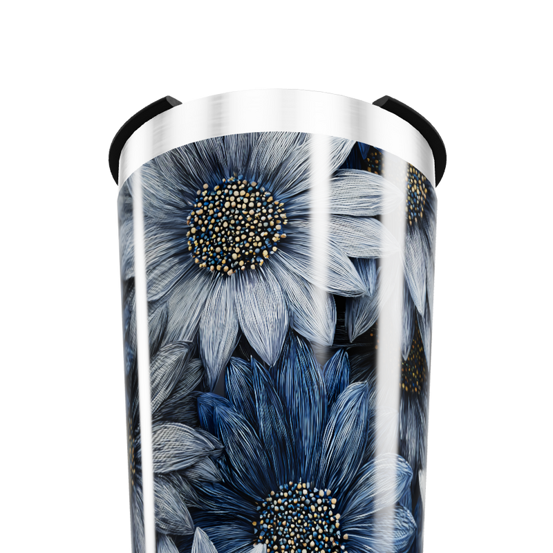 Copo Térmico - Floral Azul Inox