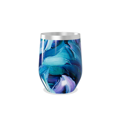 Copo Térmico Slim - Azul Abstrato Aço Inox