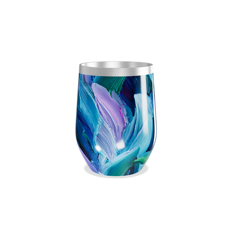 Copo Térmico Slim - Azul Abstrato Aço Inox