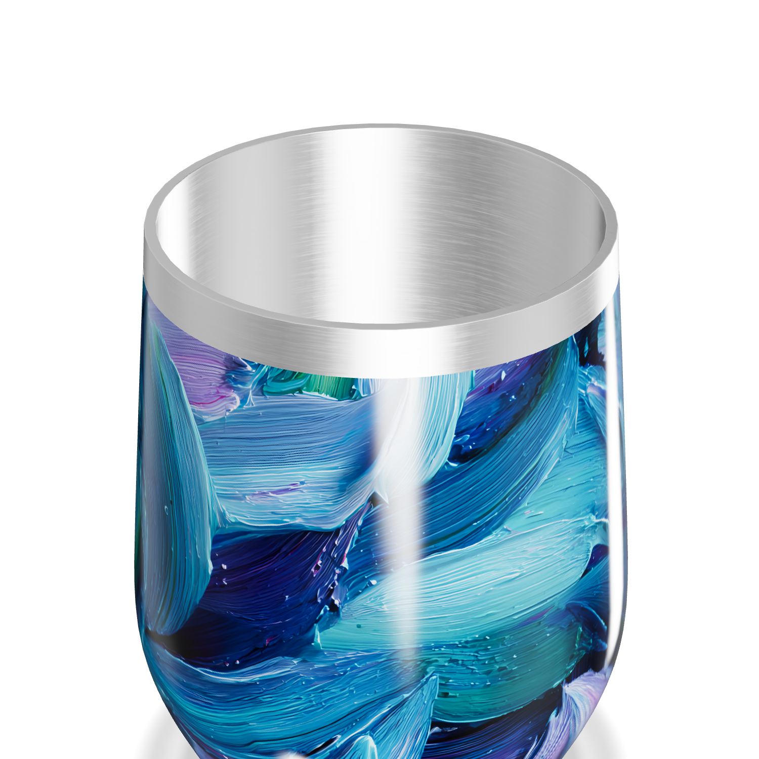 Copo Térmico Slim - Azul Abstrato Aço Inox