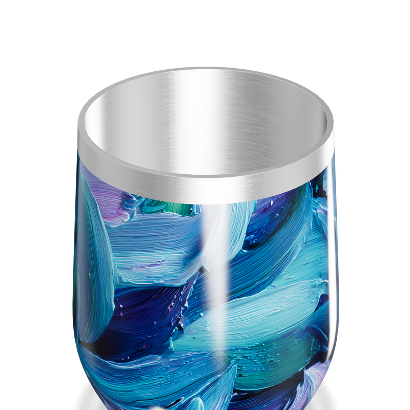Copo Térmico Slim - Azul Abstrato Aço Inox