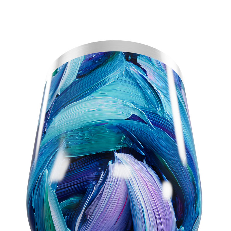 Copo Térmico Slim - Azul Abstrato Aço Inox