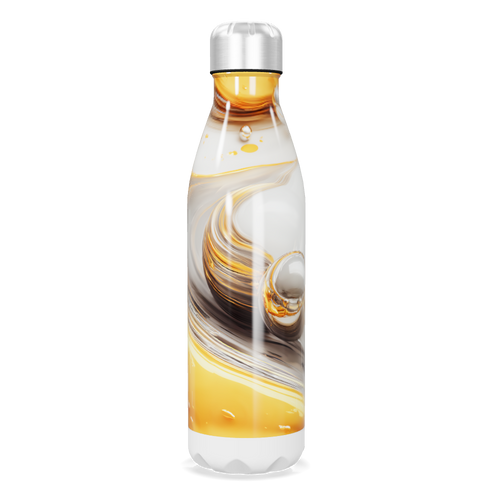 Garrafa Inox - Estampa Abstrata Laranja