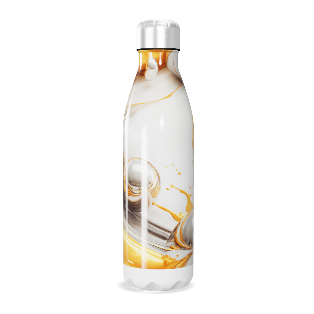 Garrafa Inox - Estampa Abstrata Laranja