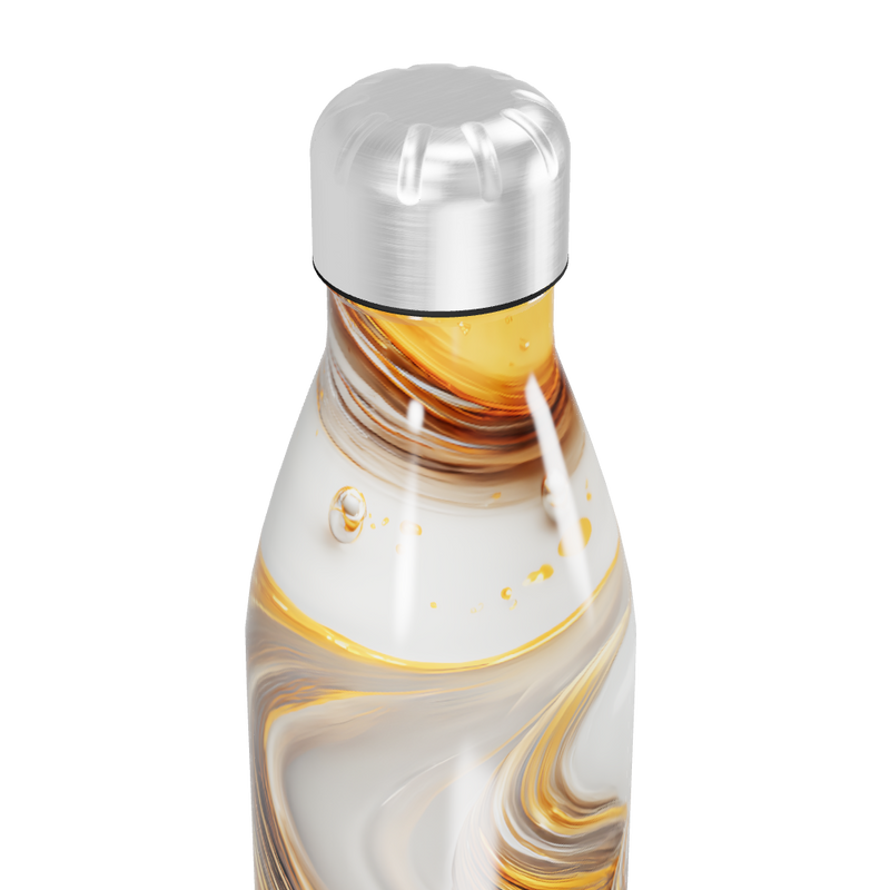 Garrafa Inox - Estampa Abstrata Laranja