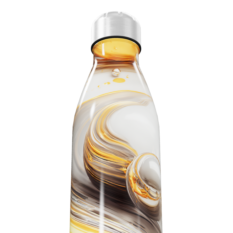 Garrafa Inox - Estampa Abstrata Laranja