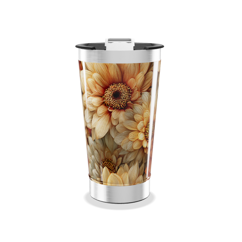 Copo Térmico - Estampa Floral Bege