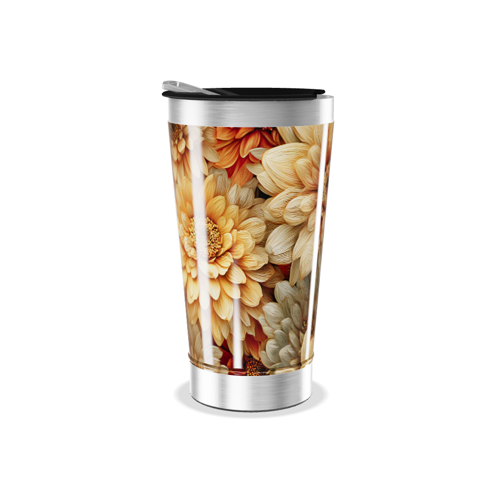 Copo Térmico - Estampa Floral Bege