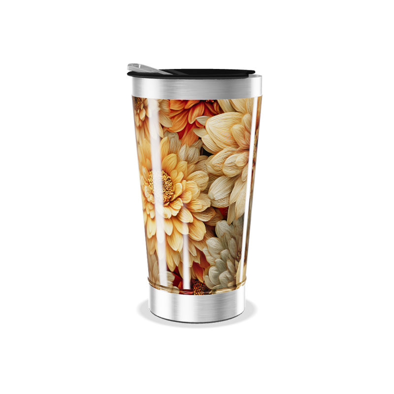 Copo Térmico - Estampa Floral Bege