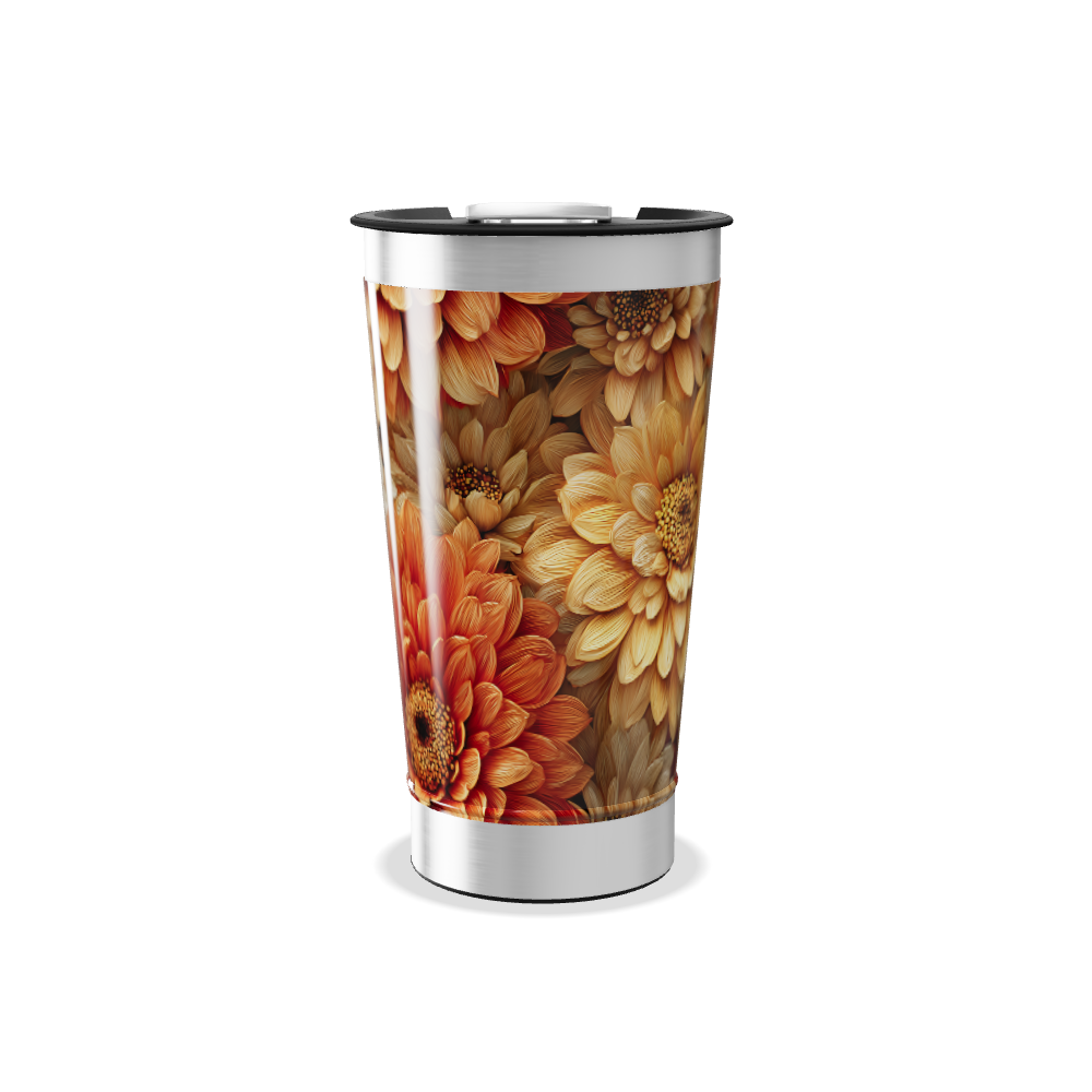 Copo Térmico - Estampa Floral Bege