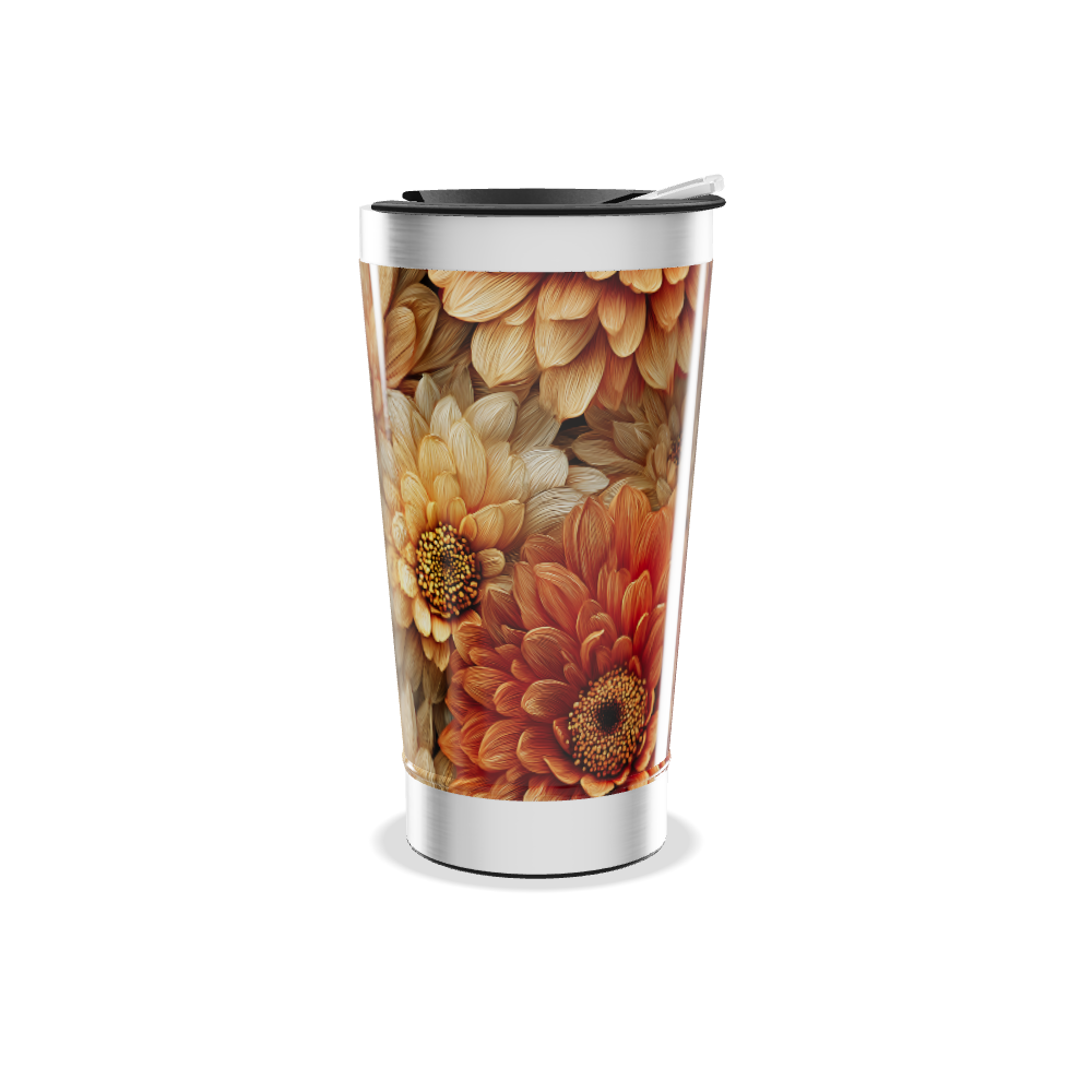 Copo Térmico - Estampa Floral Bege