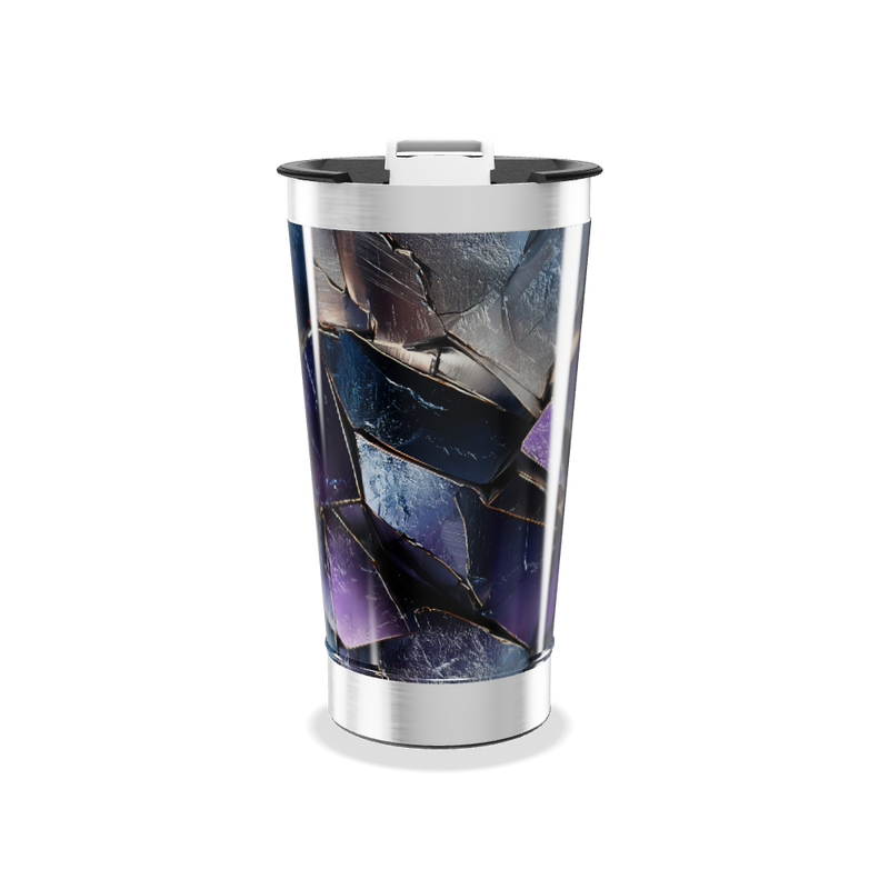 Copo Térmico - Design Abstrato Metalizado