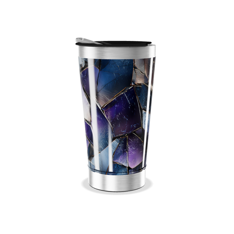 Copo Térmico - Design Abstrato Metalizado