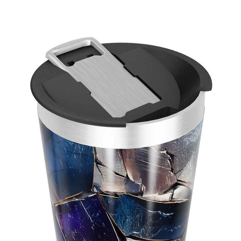 Copo Térmico - Design Abstrato Metalizado