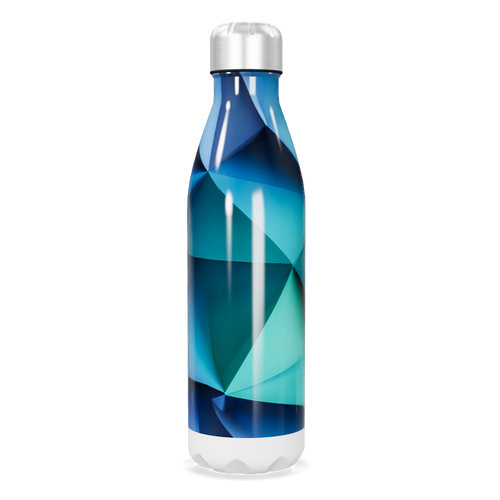 Garrafa Inox - Estampa Azul Geométrica