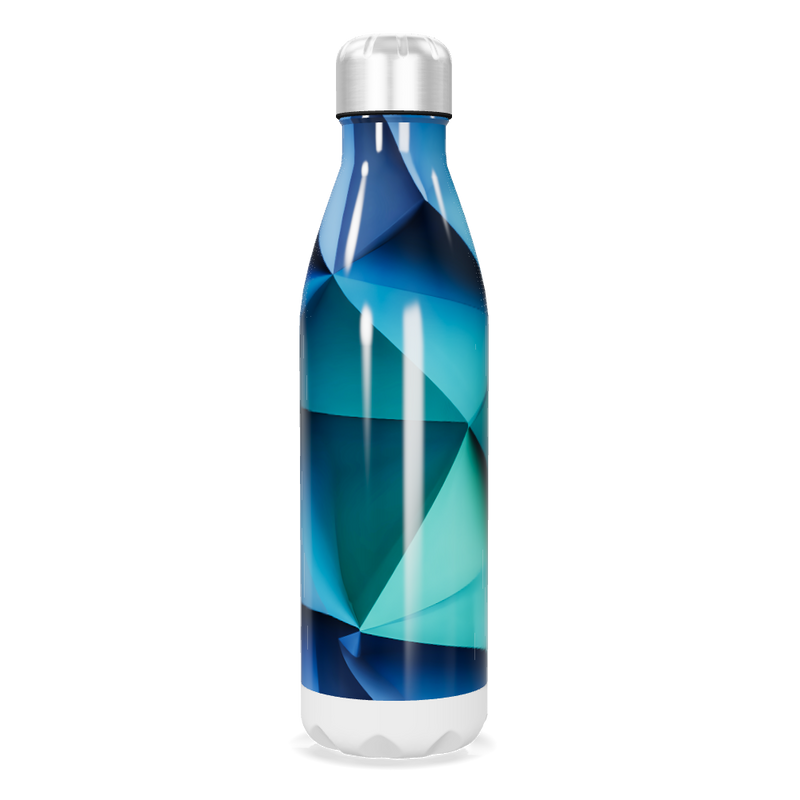 Garrafa Inox - Estampa Azul Geométrica