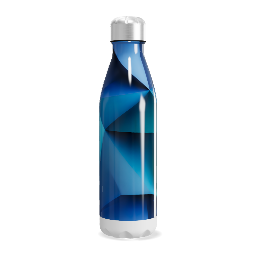 Garrafa Inox - Estampa Azul Geométrica