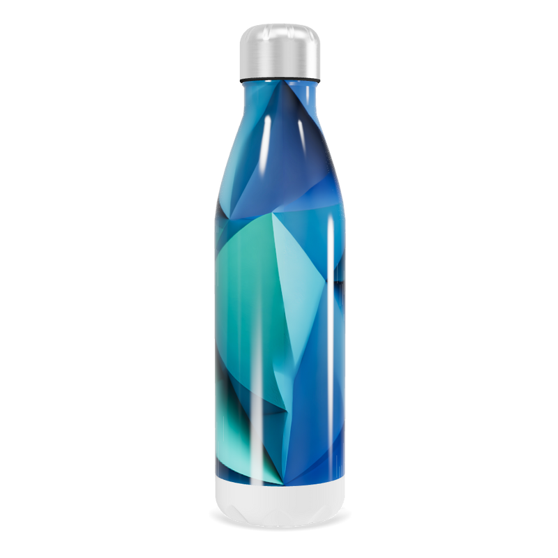 Garrafa Inox - Estampa Azul Geométrica