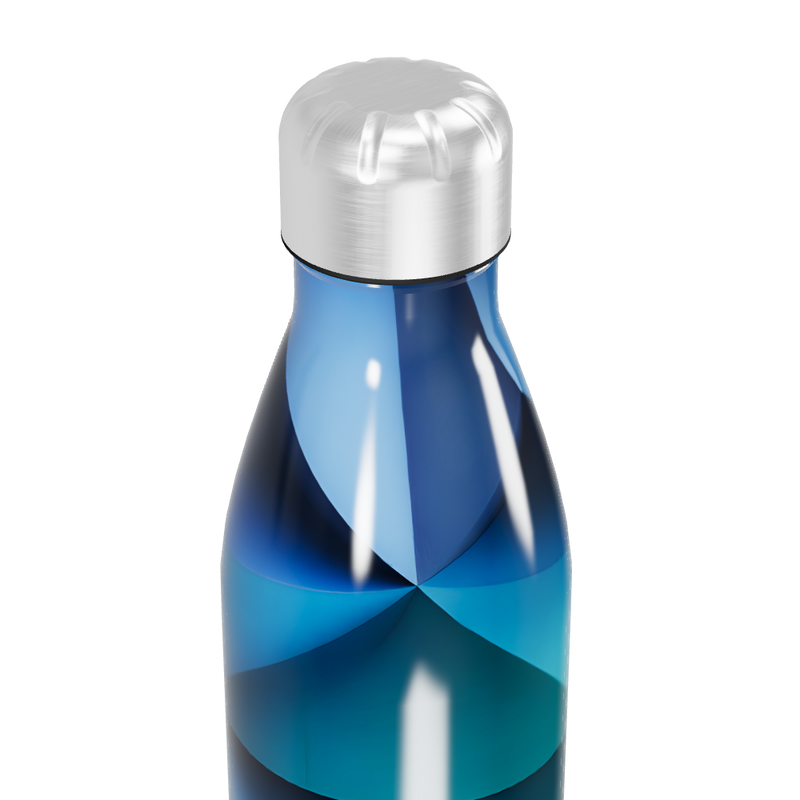 Garrafa Inox - Estampa Azul Geométrica