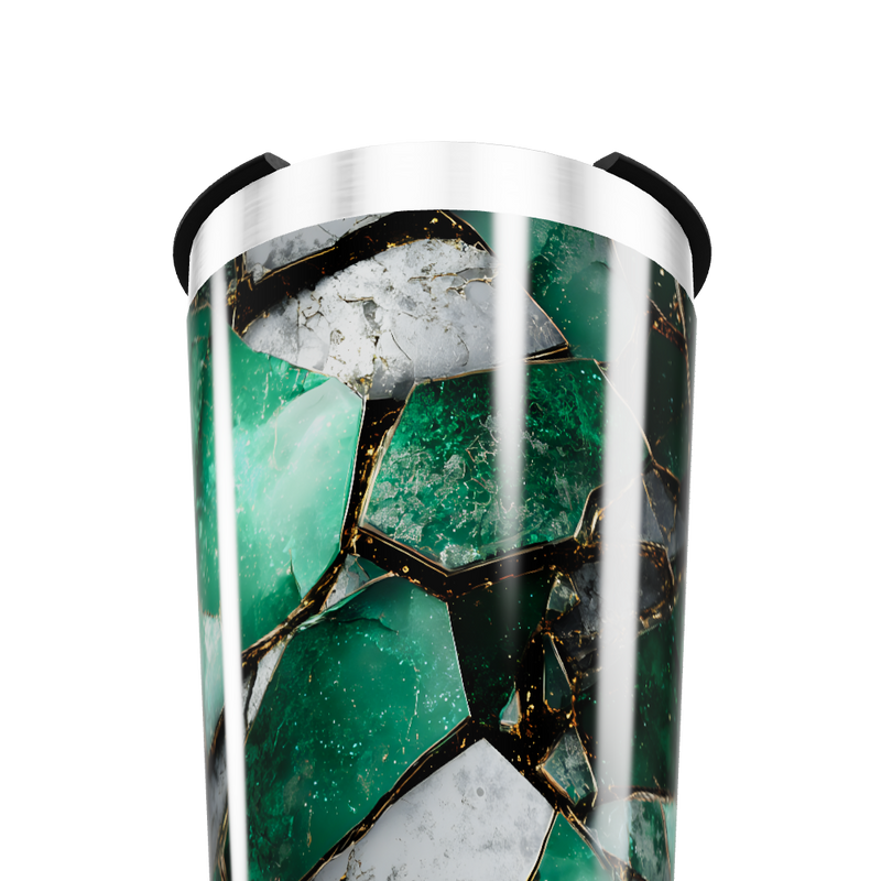 Copo Térmico - Verde Mármore Elegante