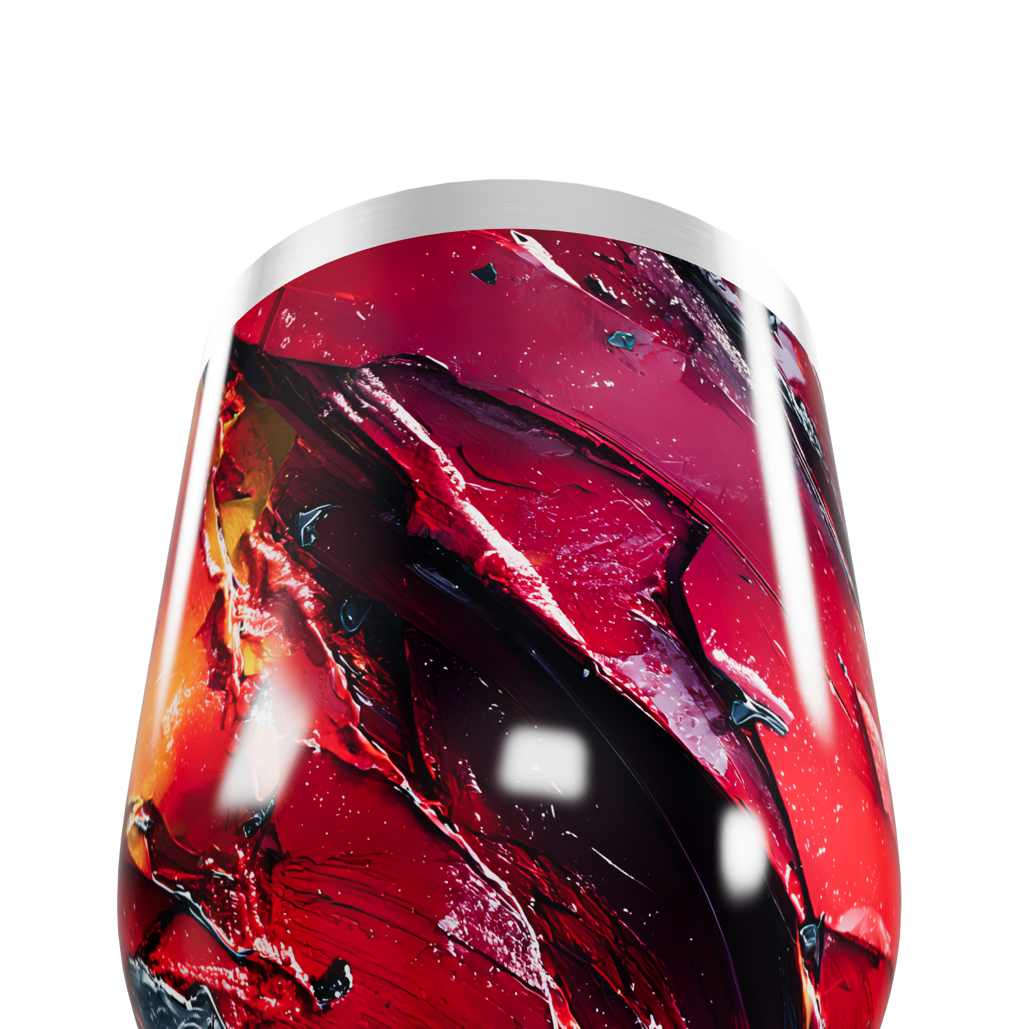 Copo Térmico Slim - Vermelho Abstrato Inox