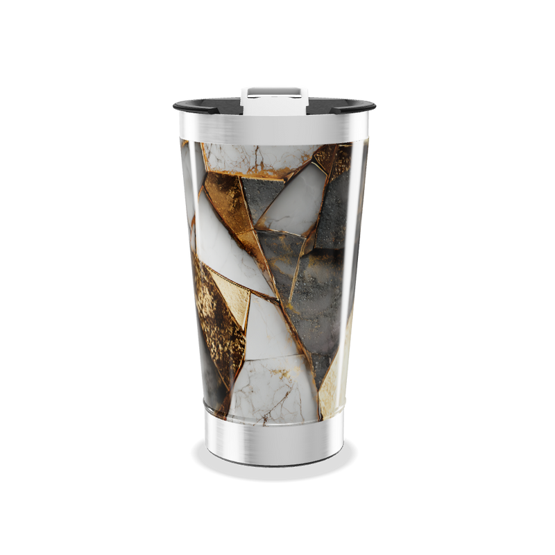 Copo Térmico - Mármore e Dourado
