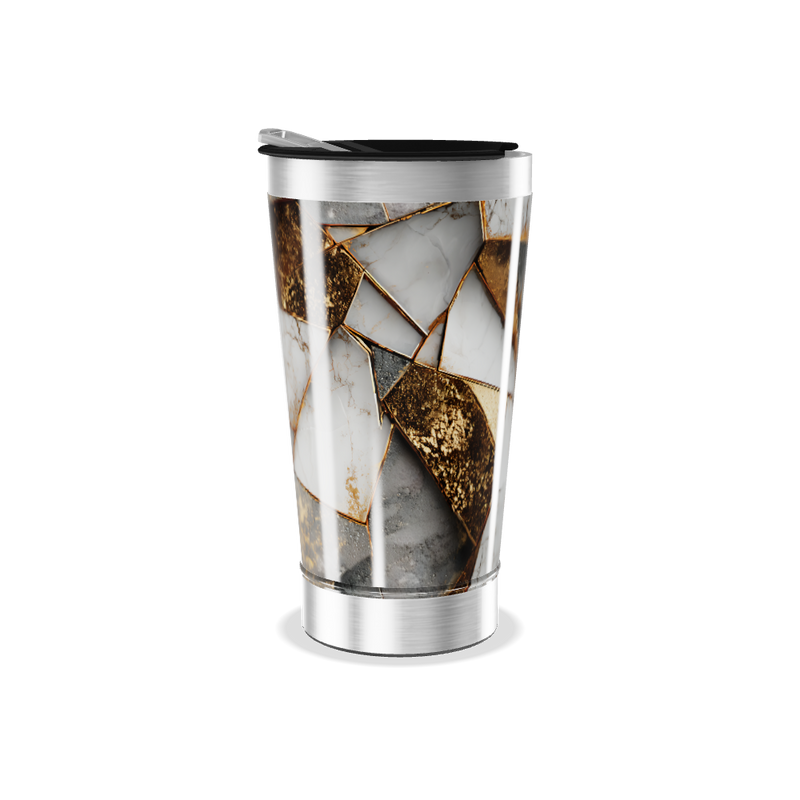 Copo Térmico - Mármore e Dourado
