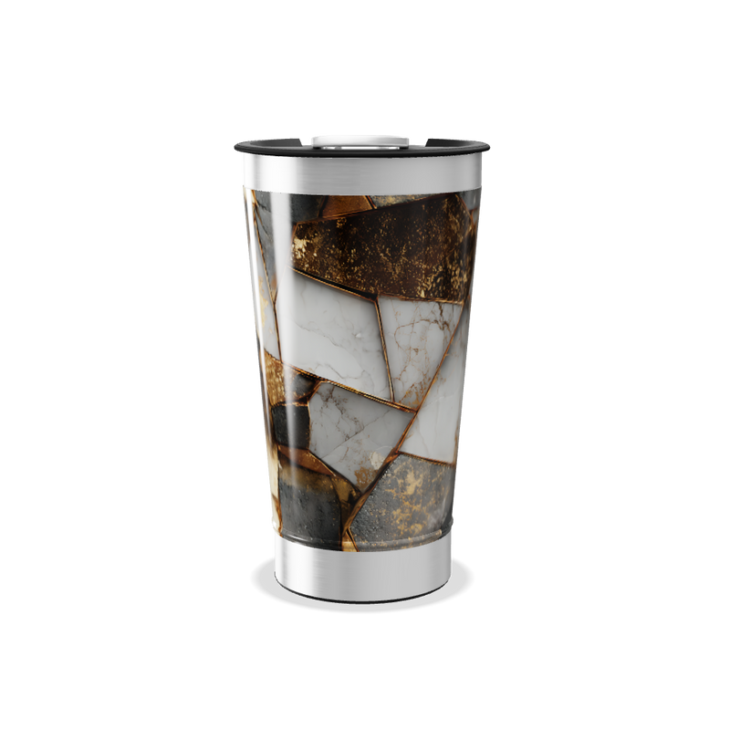 Copo Térmico - Mármore e Dourado