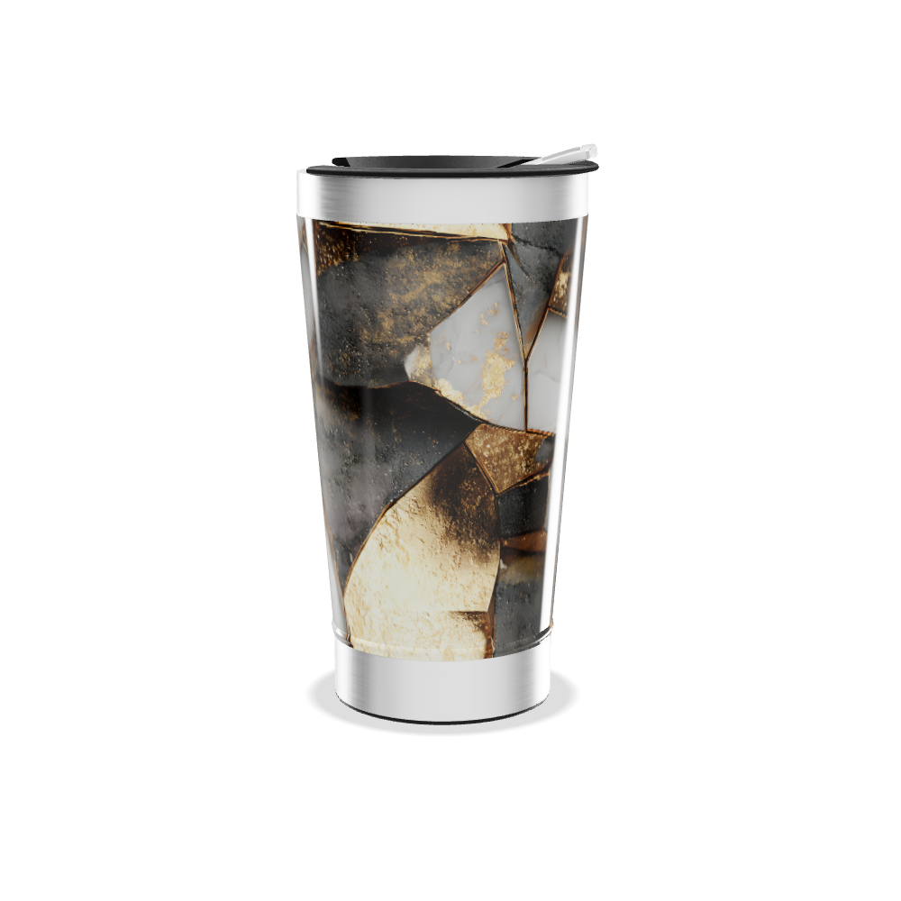 Copo Térmico - Mármore e Dourado