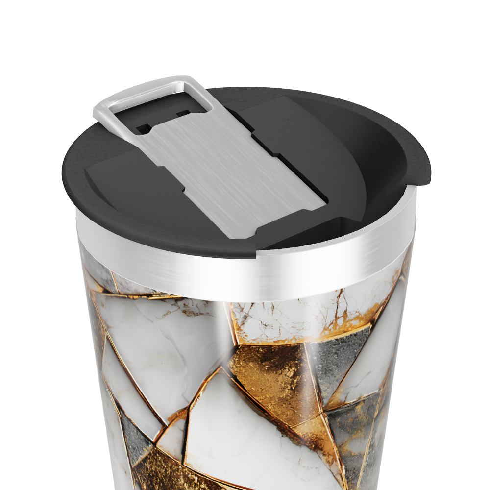 Copo Térmico - Mármore e Dourado