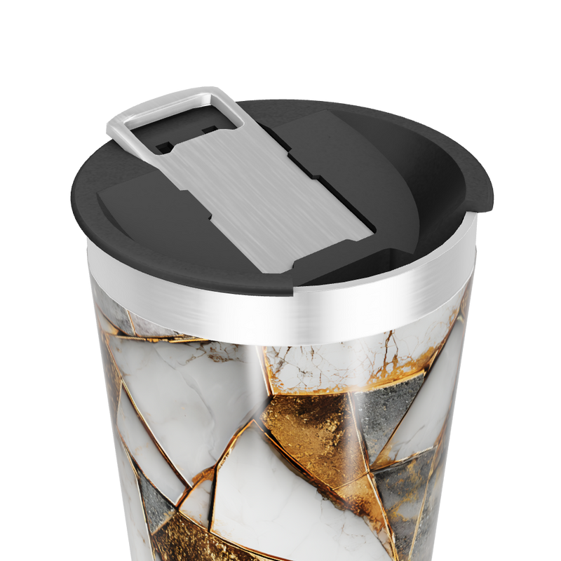 Copo Térmico - Mármore e Dourado