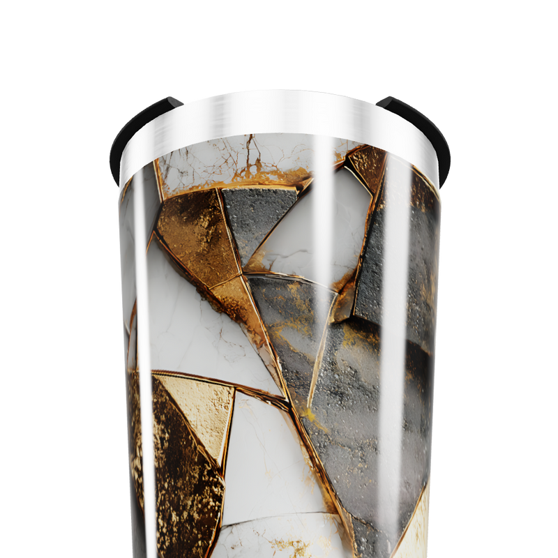 Copo Térmico - Mármore e Dourado