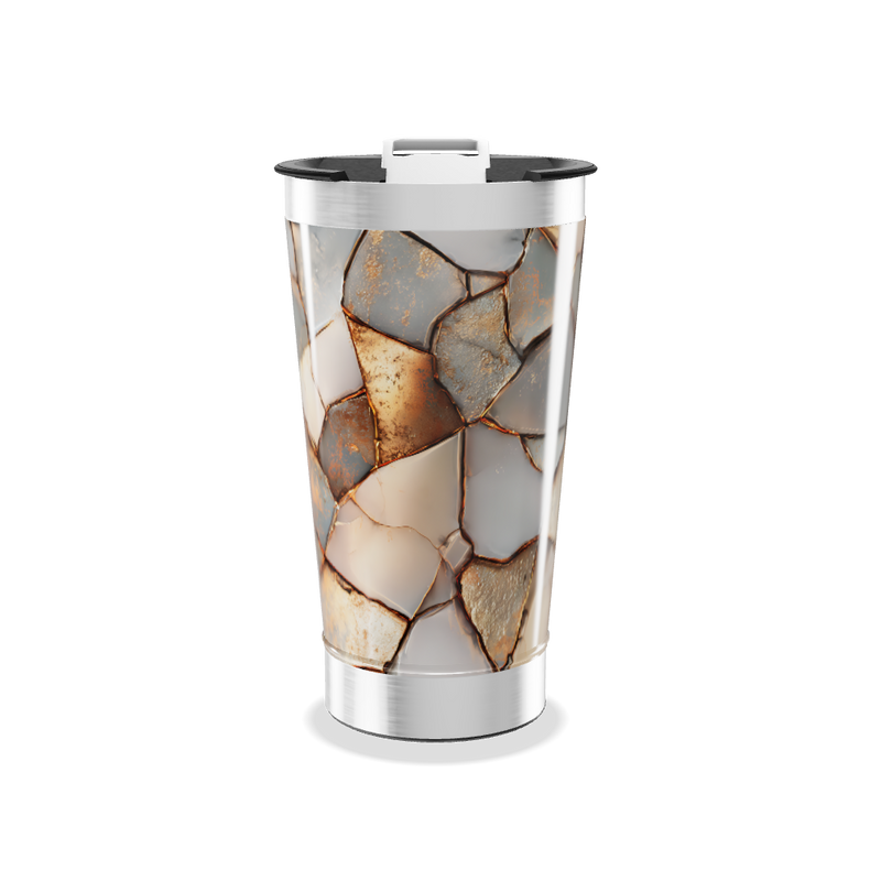Copo Térmico - Estampa Pedras Cores Neutras