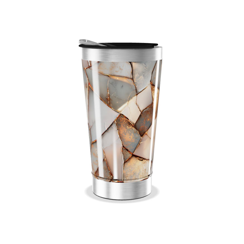 Copo Térmico - Estampa Pedras Cores Neutras