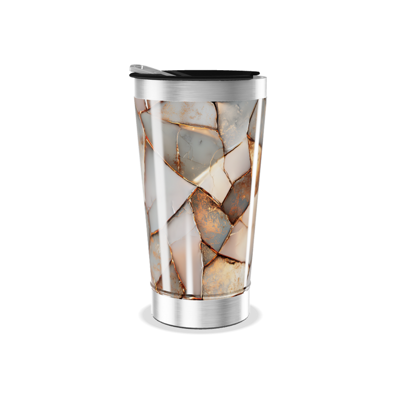 Copo Térmico - Estampa Pedras Cores Neutras