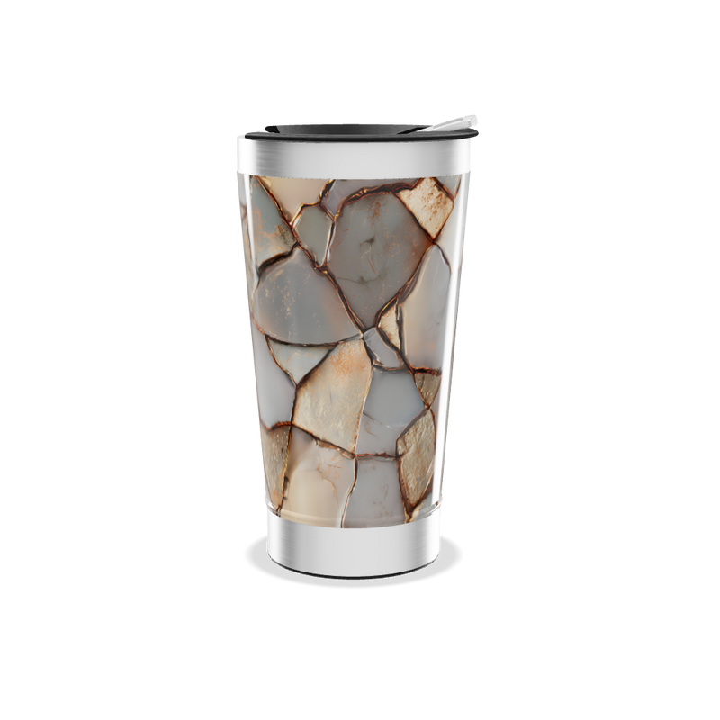 Copo Térmico - Estampa Pedras Cores Neutras
